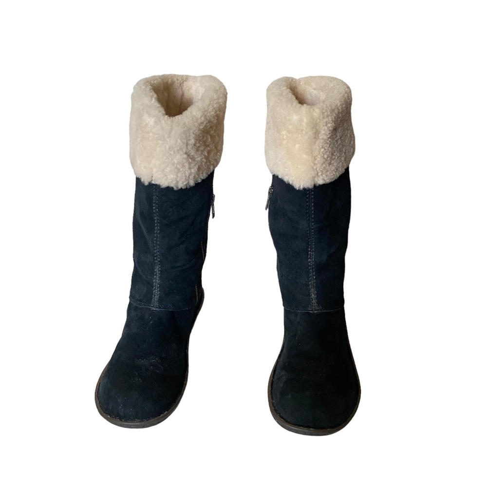 UGG black suede leather boots size 8 (SH10)